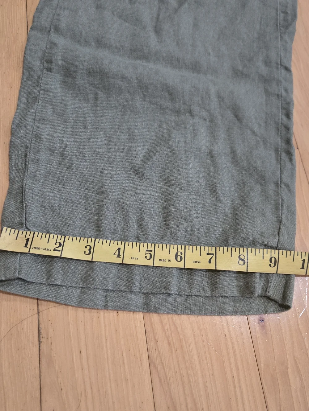 Talbots Sage Green 100% Linen Wide Leg Pants Petite Large
